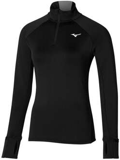 Mizuno Warmalite Half-Zip Topje Hardlopen Dames-Zwart,Zwart - L