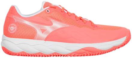 Mizuno Wave Enforce Court Tennisschoenen Dames-Koraal,Wit - 39