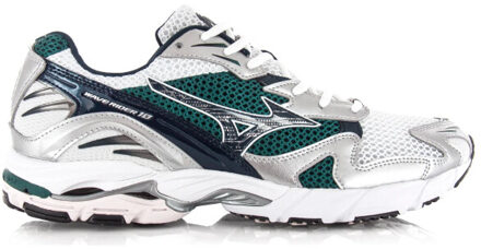Mizuno Wave rider 10 white baritone blue lage sneakers unisex - maat 43 Wit