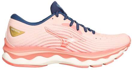 Mizuno Wave Sky 6 Neutrale Schoen Dames-Roze,Grijs - 38.5