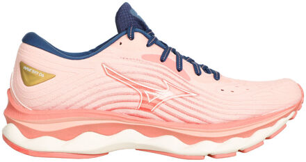 Mizuno Wave Sky 6 Neutrale Schoen Dames-Roze,Grijs - 38.5