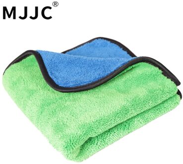 Mjjc 38*40 Cm Car Cleaning Handdoek Blauw Groen Dubbele Kanten Pluche Auto Drogen Microfiber Handdoek 720GSM 38x40cm