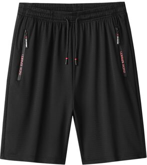 Mjnong Heren Shorts Toevallige Trekkoord Elastische Taille Korte Met Rits Zakken Ademend Grote En Lange Workout Shorts 42-44