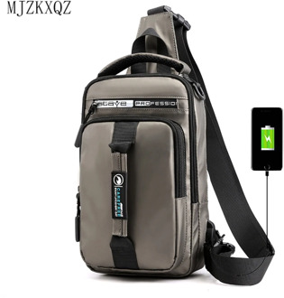 Mjzkxqz USB Charging Crossbody Bag Men Chest Pack New Multifunction Short Trip Messengers Bag Water Repellent Shoulder Bag