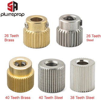 Mk7 MK8 Extrusion Gear 26/38/40 Tooth Teeth Brass or Stainless Steel Drive Gear Feeding Gear Wheel for 3D Printer Extruder