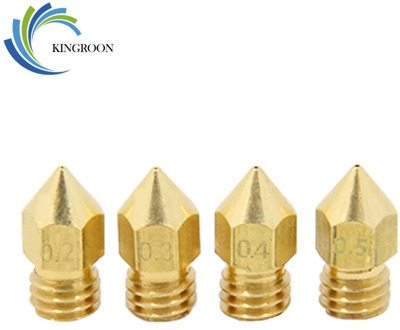 MK7 MK8 Nozzle 0.4mm 0.3mm 0.2mm 0.5mm Copper 3D Printers Parts Extruder Threaded 1.75mm 3.0mm Filament Head Brass Nozzles Part