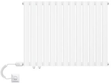 ML-Design paneelradiator 600 x 780 mm wit enkellaags met verwarmingsstaaf 300W, horizontale radiator met ovale buizen