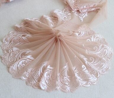 MLAEY 2 Yards Prachtige Geborduurde Bloem Kant Trim Kant Stof DIY Craft & Naaien Jurk Kleding Accessoires