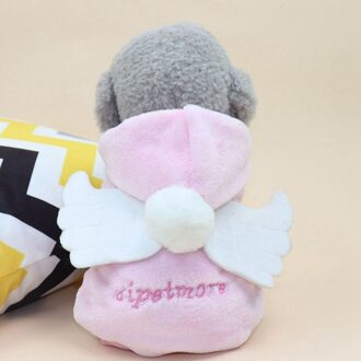 Mmpet Warme Jas Voor Herfst En Winter Kleine Honden Funny Warm Accessoires Angel Cosplay Kostuum Met Vleugels Roze / XS