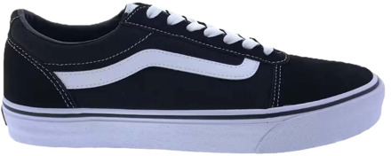 Mn Ward Heren Sneakers - (Suede Canvas) Black/White - Maat 44.5