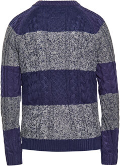 Mo Gebreide trui Heren marine grijs gem - maat XL Marineblauw