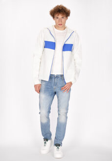 Mo Jas Heren Wit koningsblauw Wit/Blauw - S