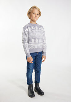 Mo Jumper jongens (kinderen) grijs wit Lichtgrijs