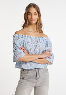 Mo myMo Blouse met Vichy-patroon esha - maat Blauw