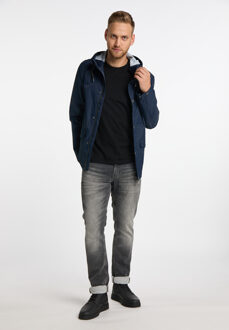 Mo Regenjas met print aan de binnenkant Heren marine Marineblauw - L