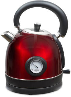 Moa Design Retro Waterkoker Rood RVS met Thermometer 1,8 Liter