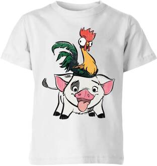 Moana Hei Hei And Pua Kinder T-shirt - Wit - 122/128 (7-8 jaar) - Wit - M