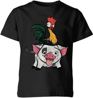 Moana Hei Hei And Pua Kinder T-shirt - Zwart - 134/140 (9-10 jaar) - L