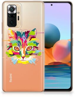 Mobiel Case Xiaomi Redmi Note 10 Pro GSM Hoesje Doorzichtig Cat Color