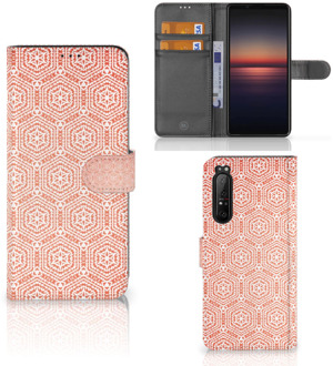 Mobiel Hoesje Sony Xperia 1 II Smartphone Hoesje Pattern Orange