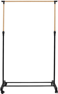 Mobiel kledingrek - verstelbaar - op wielen - zwart - 160 cm