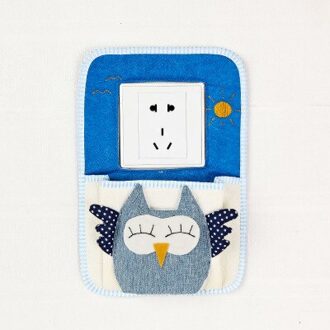 Mobiel Opladen Opknoping Bag Pocket Switch Cover Met Opslag Pocket Doek Beschermende Schakelaar Sticker Home Decor owl