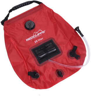 Mobiele buiten kampeer / camping douche waterzak- rood - 20 liter