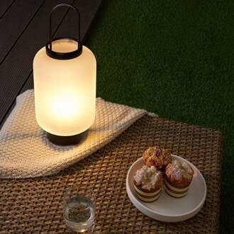 mobiele lantaarn Gloed, timerfunctie, IP44 wit, zwart