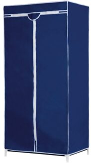 Mobiele opvouwbare kledingkast - garderobekast - 75 x 160 cm - blauw - Camping - zolder