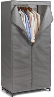 Mobiele opvouwbare kledingkast - met grijze hoes - 75 x 50 x 160 cm - bijzet kast - camping
