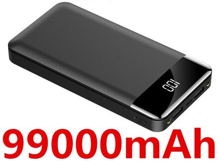 Mobiele Power Bank 99000Mah Draagbare Opladen Oplader Mobiele Power Bank 10000 Mah Mobiele Telefoon Externe Batterij Poverbank Fo zwart-99000mAh