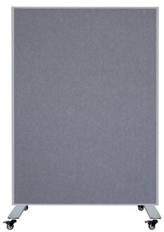 Mobiele Scheidingswand - Akoestisch Paneel/whiteboard - 120x160 Cm - Grijs/wit