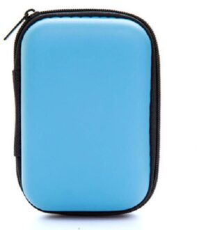 Mobiele Telefoon Accessoires Hoofdtelefoon Case Hard Box Tas Voor Apple Airpods Earpods Usb Kabel Lader Card Draagbare Opslag Pakket groot lucht blauw