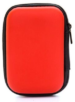 Mobiele Telefoon Accessoires Hoofdtelefoon Case Hard Box Tas Voor Apple Airpods Earpods Usb Kabel Lader Card Draagbare Opslag Pakket groot oranje rood