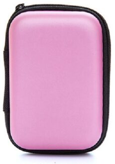 Mobiele Telefoon Accessoires Hoofdtelefoon Case Hard Box Tas Voor Apple Airpods Earpods Usb Kabel Lader Card Draagbare Opslag Pakket groot roze