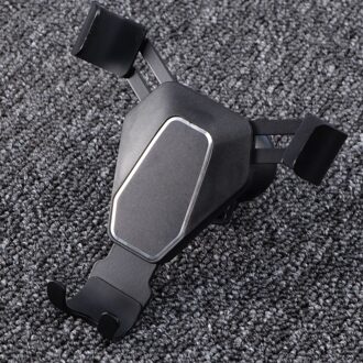 Mobiele Telefoon Beugel Automotive Airconditioning Outlet Metalen Auto Navigatie Beugel Zwaartekracht Sensing (Zilver) zwart