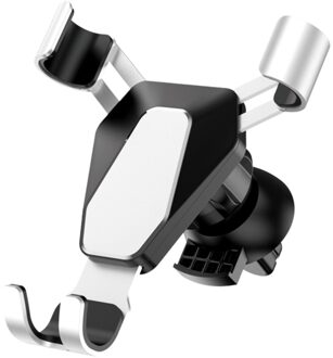 Mobiele Telefoon Beugel Automotive Airconditioning Outlet Metalen Auto Navigatie Beugel Zwaartekracht Sensing (Zilver)