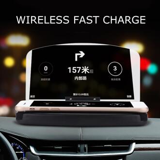 Mobiele Telefoon Beugel Hud Auto Navigatie Projector Head-Up Display Qi Draadloze Oplader Auto Bracket nee draadloze charging