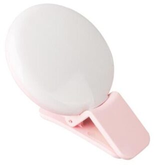 Mobiele Telefoon Flitsers & Selfie Lichten Mini Drinkbaar Selfie Licht Oplaadbare Beatuty Selfie LED Licht Grote Batterij capaciteit Roze