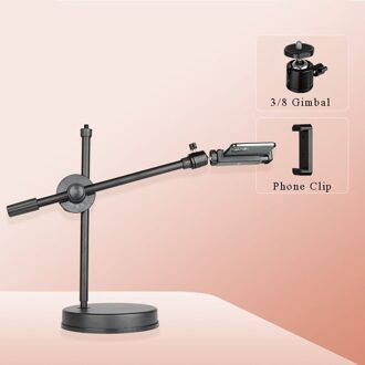 Mobiele Telefoon Overhead Stand Statief Desktop Micro Klasse Live Selfie Led Licht Invullen Statieven Foto Video Anti-Shake Stabiele houders