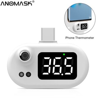 Mobiele Telefoon Usb Smart Thermometer Non-contact Infrarood Thermometer Elektronische Thermometer Lcd Display Voor Iphone/Android for type-C