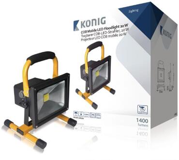 Mobile LED Floodlight 20 W 1400 lm Black / Yellow