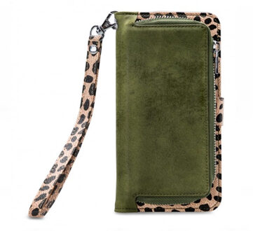 Mobilize Gelly Zipper Bookcase / 2in1 Case voor de iPhone XR - Olive Leopard