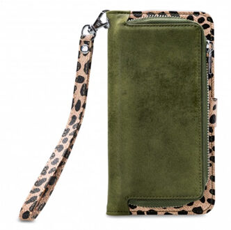 Mobilize iPhone 11 Pro Max Hoesje - Uitneembare Gelly Wallet Case Luipaard Donker Groen