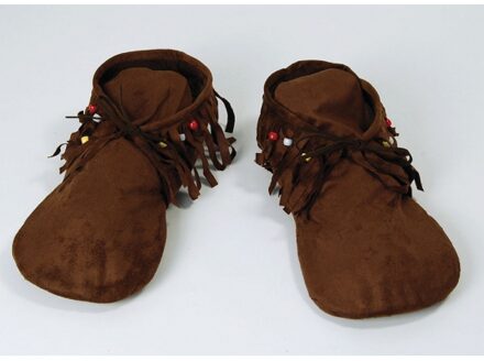 Moccasins verkleed schoenen - bruin - dames - maat 37-40 - indianen - hippies