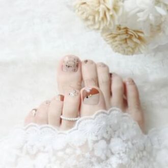 Mocha Bliss Toenail Art Stickers 24 pcs