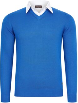 Mock pullover Blauw - 2XL