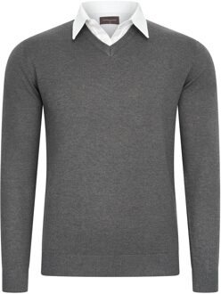 Mock pullover - maat M Grijs