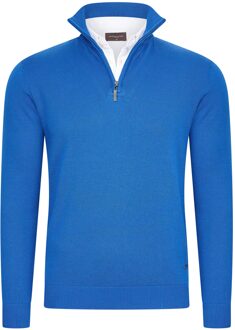 Mock zip pullover Blauw