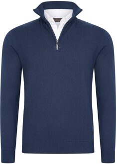 Mock zip pullover - maat 2XL Blauw